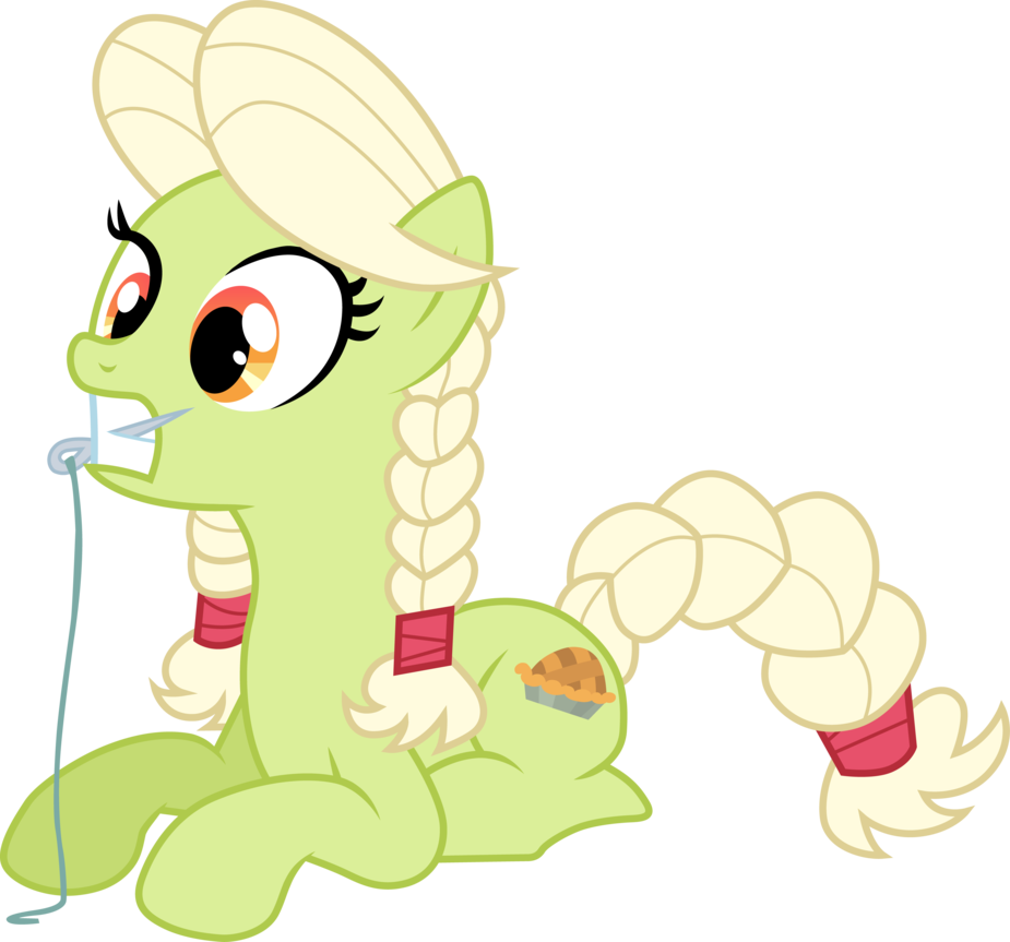 Young Granny Smith Tries To Sew By Cloudyglow - My Little Pony Young Granny Smith (925x863)
