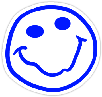 Blue - Smiley - Face - Png - Nirvana Smiley Face Png (375x360)