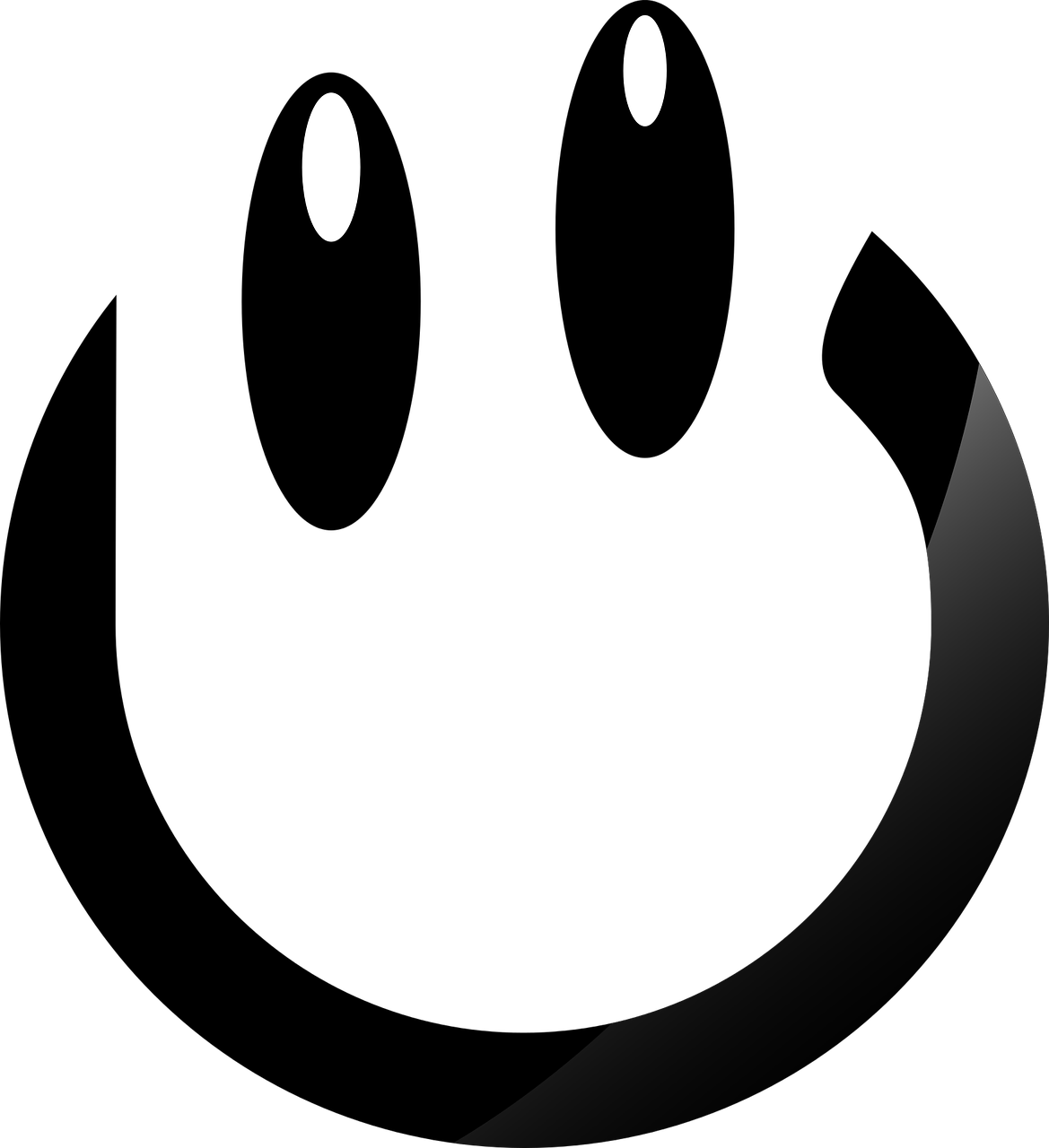 Smiley Sweet Eyes Black Png Image - Gülen Yüz Siyah Beyaz (1169x1280)