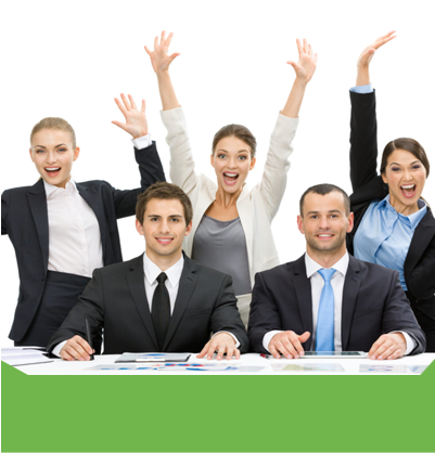 Inicia Ahora - Ejecutivos Con La Mano Arriba (400x579)