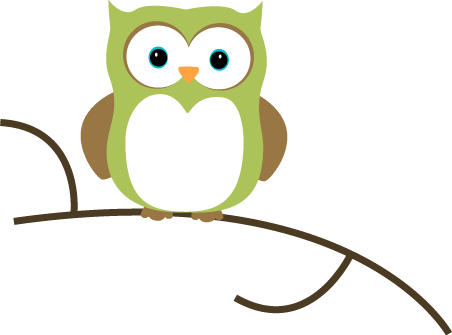 Owl On A Branch - Clip Art (452x335)