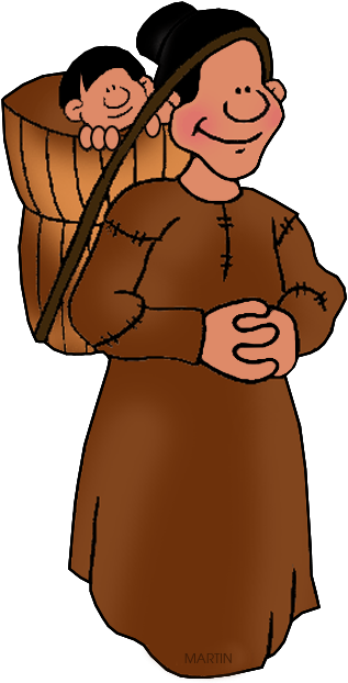 Southeast Woodland Choctaw Woman - Cartoon First Nation People (366x648)