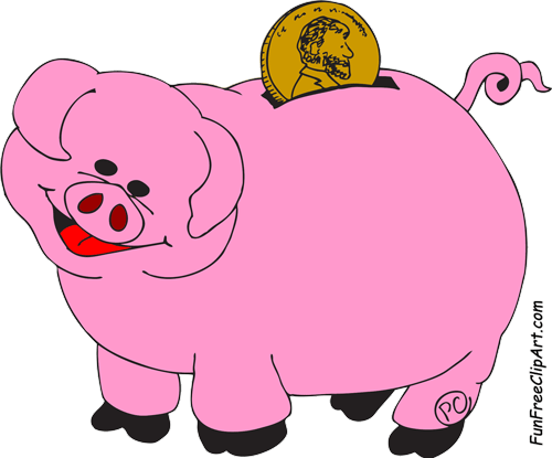 Free Piggy Bank Clipart The Cliparts - Free Clip Art Piggy Bank (500x415)