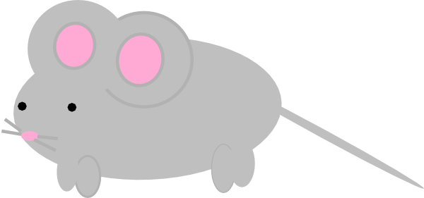 Gray Clipart Little Mouse - Cute Mouse Images Png (600x281)