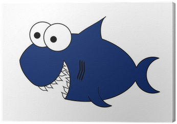 Cuadro En Lienzo Cartoon Shark - Shark (400x400)