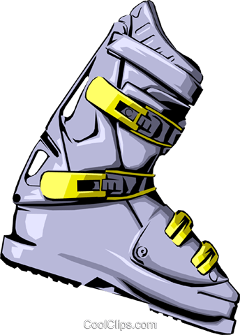 Ski Boot Royalty Free Vector Clip Art Illustration - Ski Boot Royalty Free Vector Clip Art Illustration (344x480)