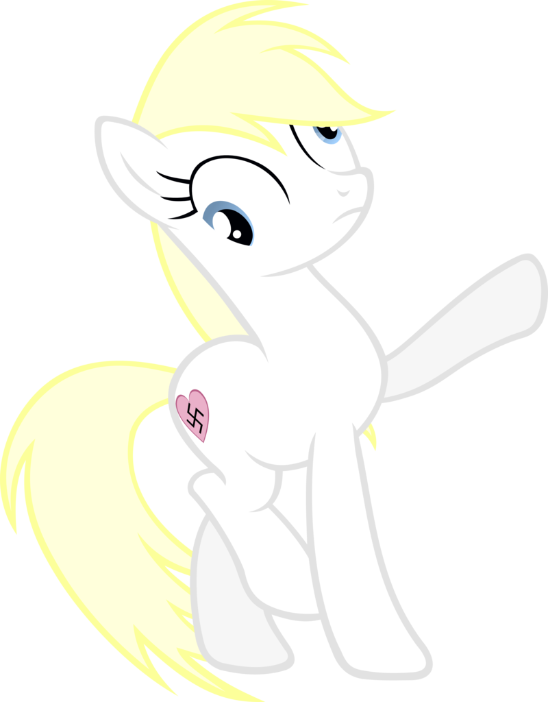 Accu, Blonde, Derp, Female, Full Body, Heart, Heil, - Cartoon (800x1024)