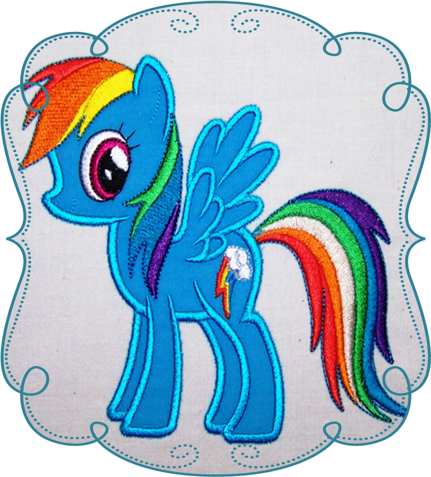 Blue Rainbow Pony - Mane (1000x1000)