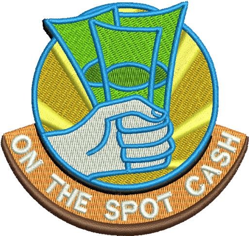 On The Spot Cash Logo Digitizing - Emblem (640x500)