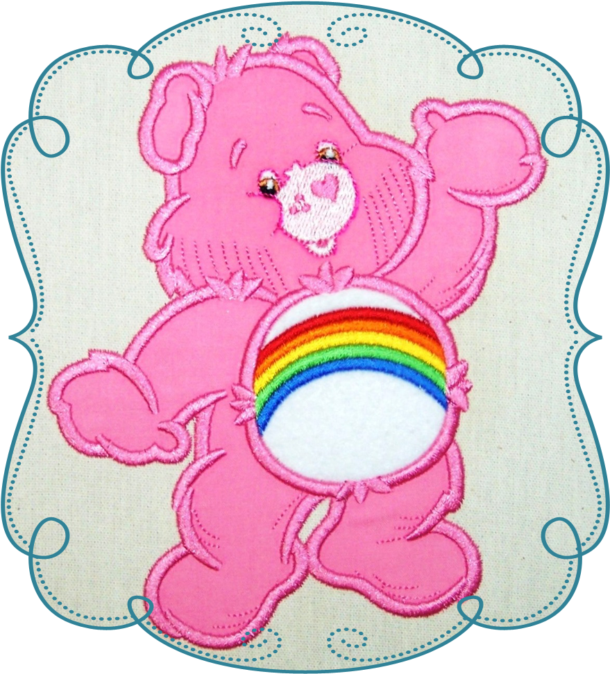 Colorful Cuddle Bear - Appliqué (1000x1000)