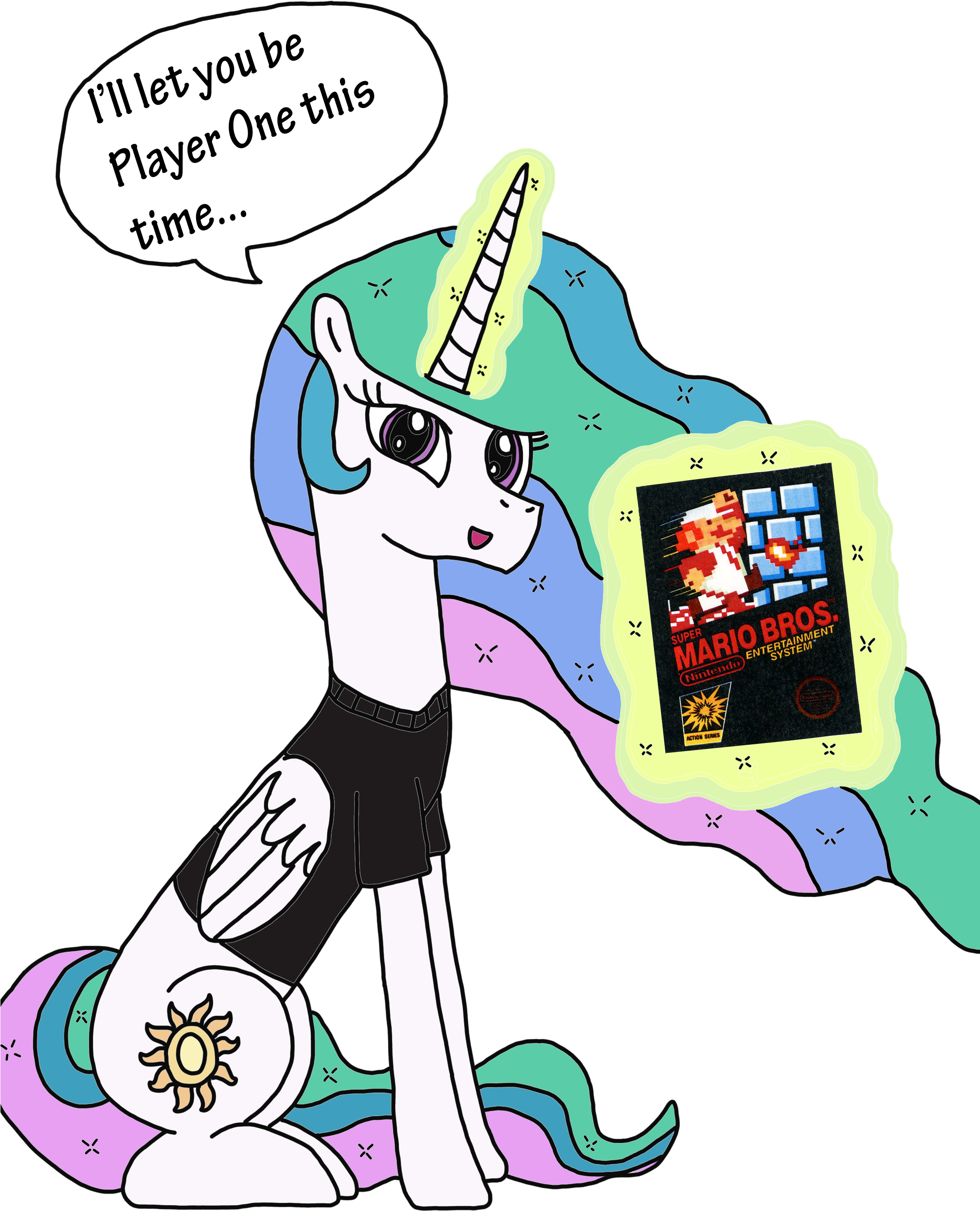 Supahdonarudo, Clothes, Dialogue, Gamer Celestia, Levitation, - Super Mario Bros (2178x2730)