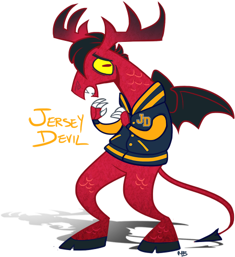 The Jersey Devil By Magicbunnyart - Cartoon Drawing Of The Jersey Devil (503x572)