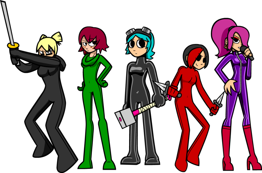 Scott Pilgrim Girls In Bodysuits By Shennanigma - Scott Pilgrim Girls (900x596)