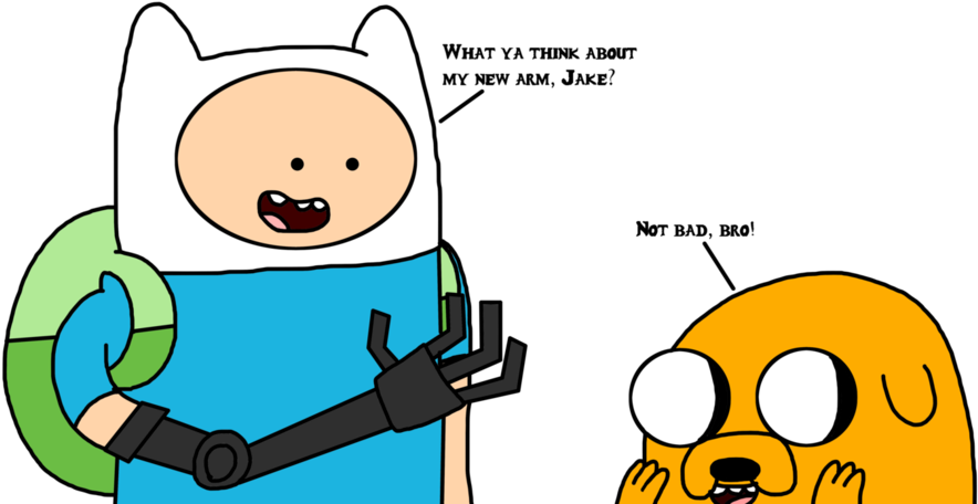 Jake Sees Finn's Robotic Arm By Marcospower1996 - Adventure Time Finn Robot Arm (1600x1159)