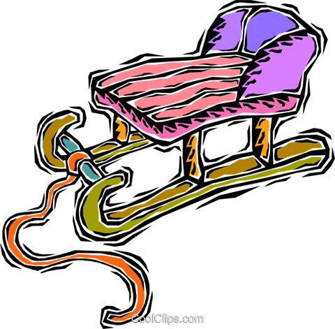 Sled, Toboggan Royalty Free Vector Clip Art Illustration - Sled (480x471)