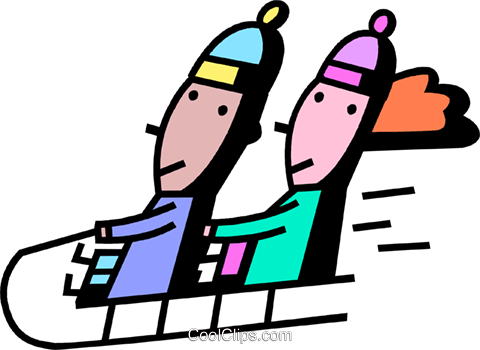 Tobogganing Royalty Free Vector Clip Art Illustration - Clip Art (480x350)