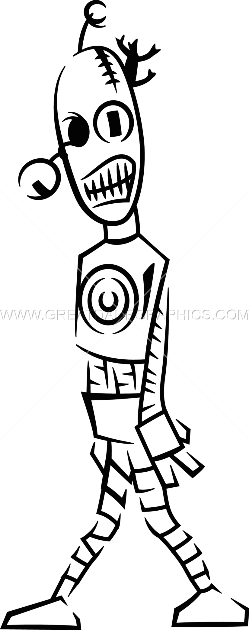 Wacked Out Robot - Sketch (825x2085)