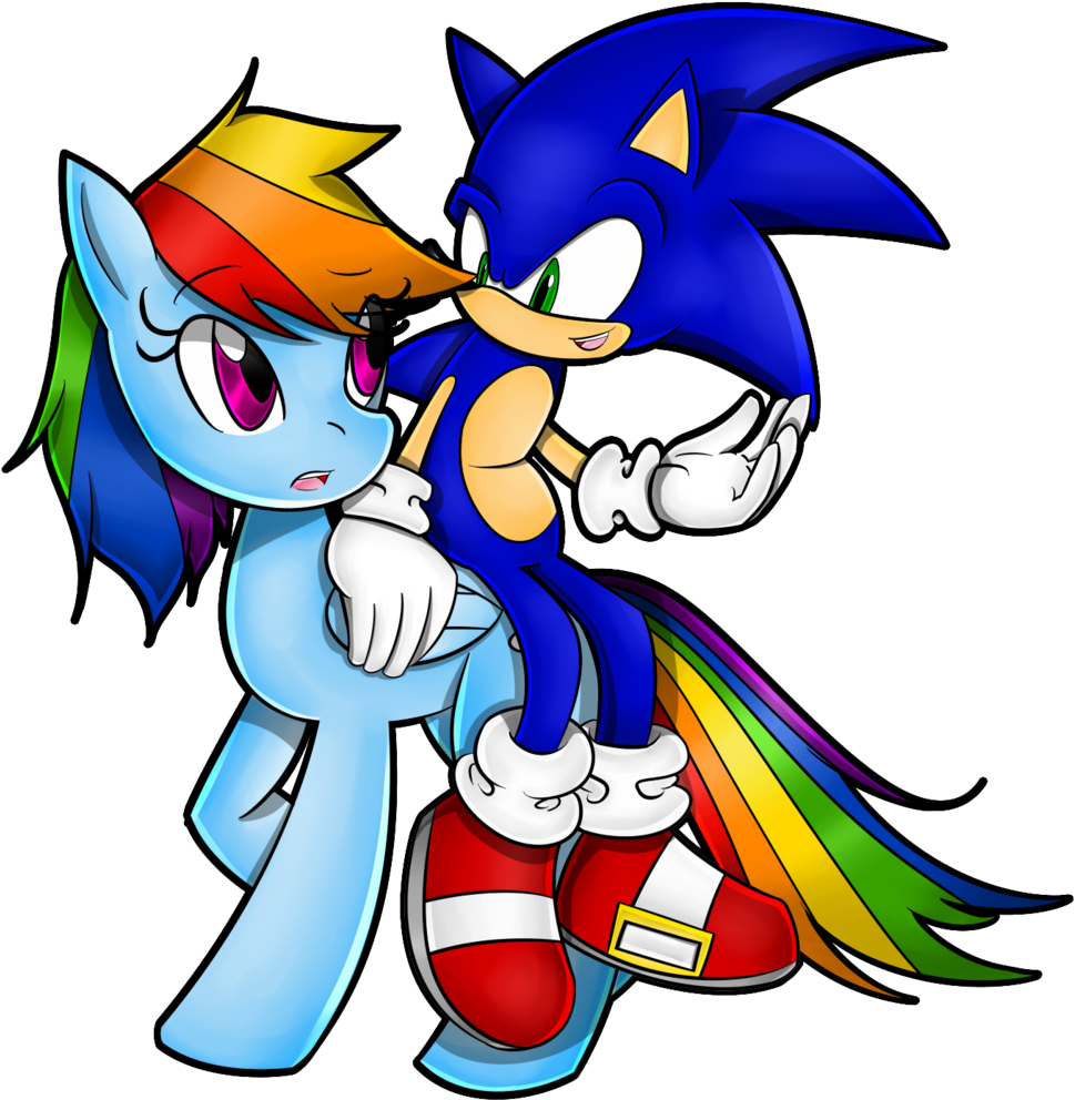 Sonic The Hedgehog Clipart Yuji Uekawa - Sonic Riding A Pony (975x1024)