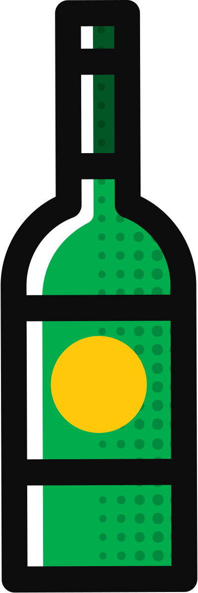 Halftone Champagne Bottle - Halftone Champagne Bottle (400x1193)