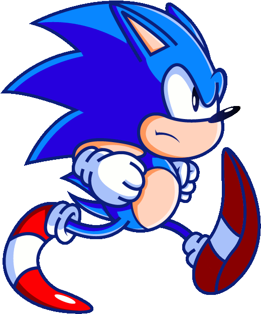 Sonic The Hedgehog Clipart Animation - Funny Sonic Running Gif (571x687)
