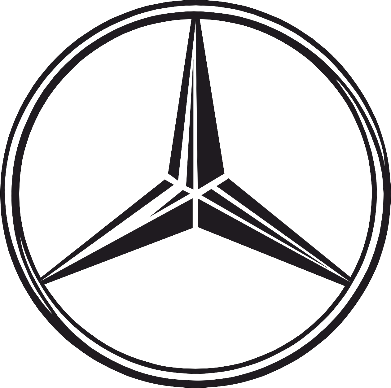 Mercedes Benz A Class Car Mercedes Benz S Class Logo - Mercedes Logo Png Black (1262x1253)