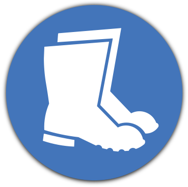 Foot & Leg Protection Against Liquids Safety Sign Mv06 - Foot And Leg Protection Sign (400x400)