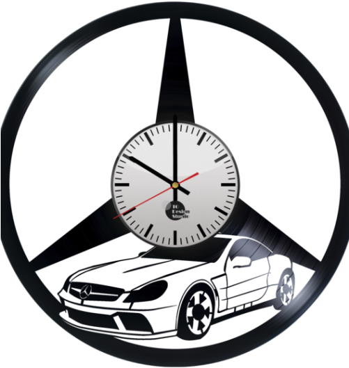 Mercedes Handmade Vinyl Record Wall Clock - Modern Vinyl Record Wall Clock With A Comics Legend (500x596)