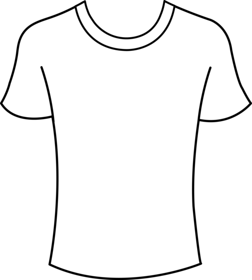 Clipart T Shirt Outline - T Shirt Cake Template (495x550)
