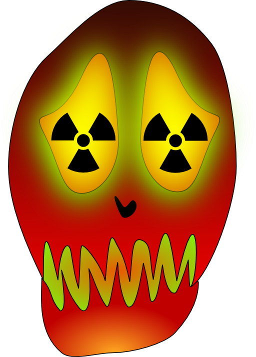Skull And Nuclear Warning Clipart - Nuclear Weapon (512x714)