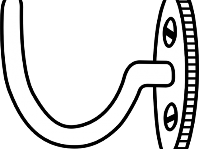 Coat Clipart Hook - Coat Hook Black And White (640x480)