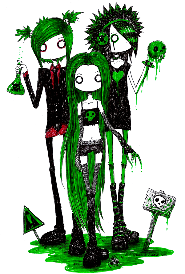 Poison Party Girls By Demiseman - Drawing (656x896)