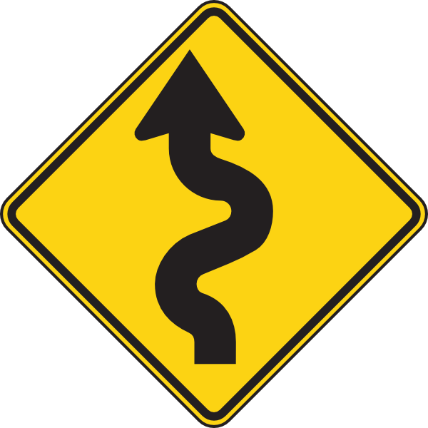 Winding Road Ahead Sign (600x600)