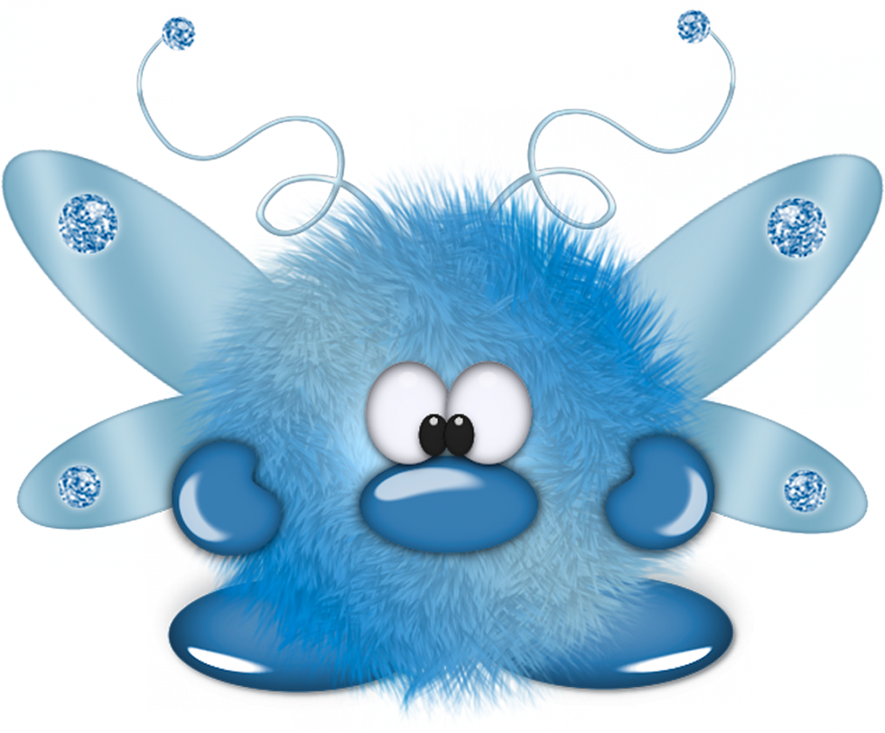 Cartoon - Cute Furry Monster Clipart (980x811)