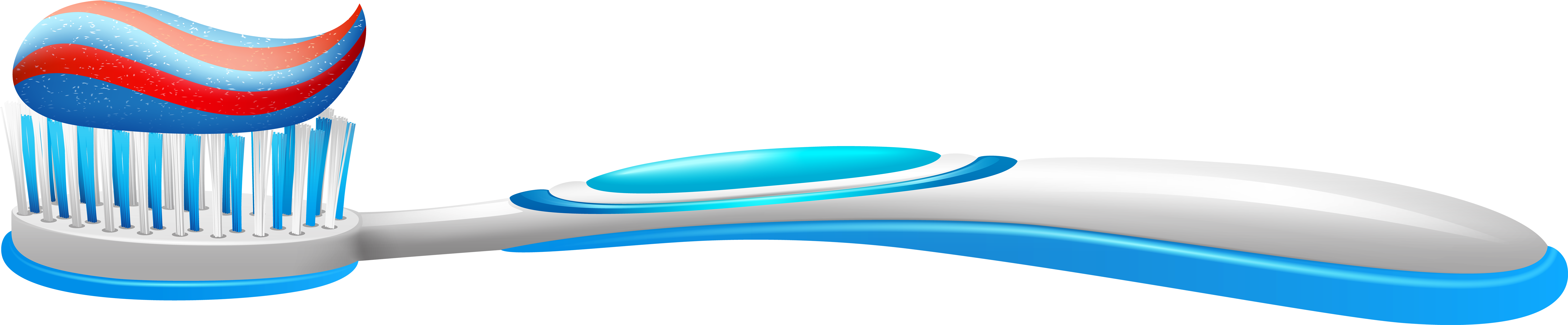 Toothbrush With Toothpaste Png Clip Art - Toothbrush With Toothpaste Png Clip Art (8000x1745)