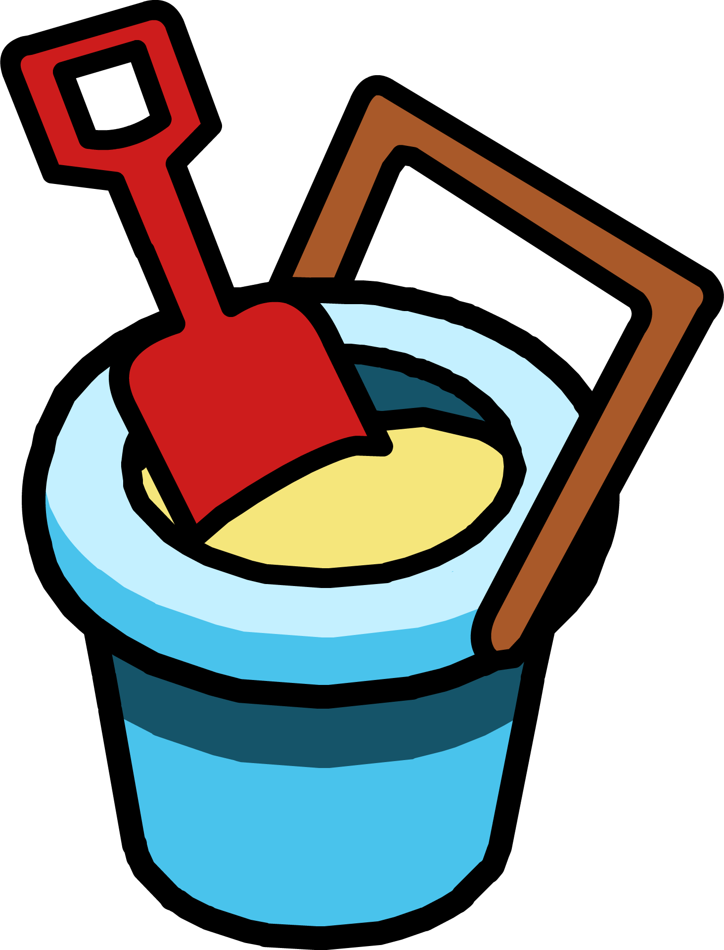 Sand Bucket Icon - Arena De Club Penguin (1464x1921)