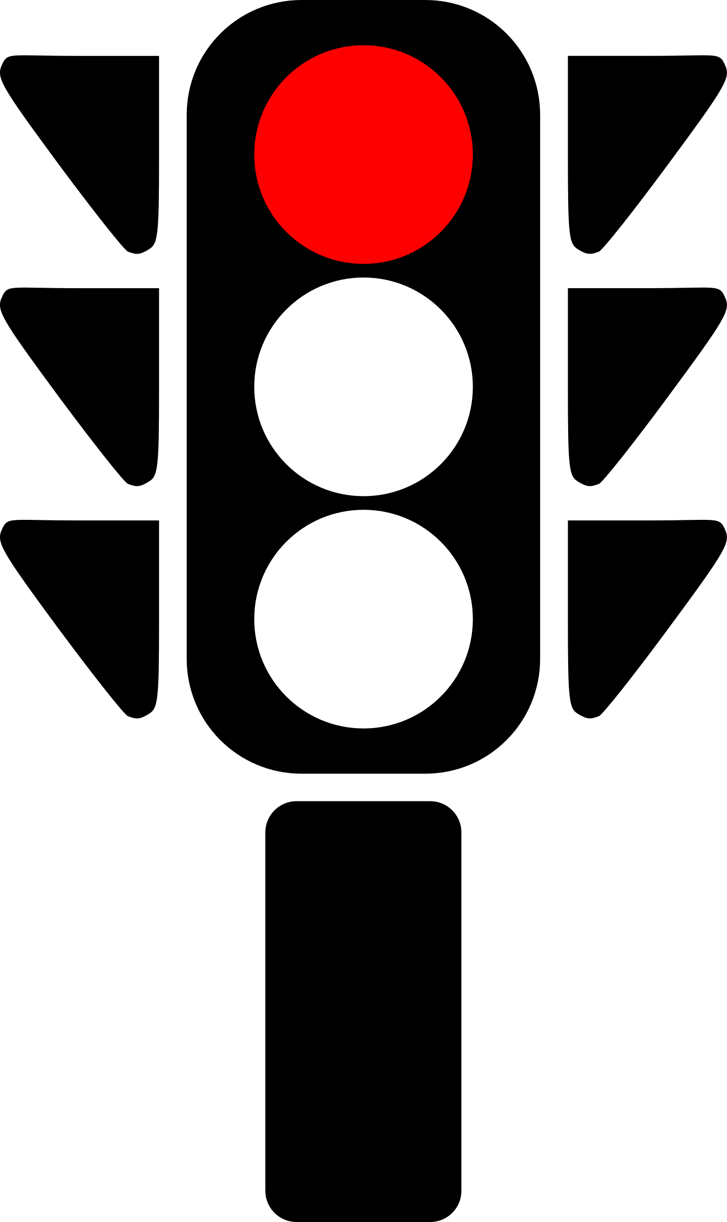 Semaphore Red Light - Red Traffic Light Icon (1428x2400)