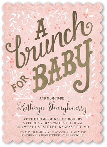 Diy Baby Shower Invitations For Girls Shutterfly - Girl Baby Shower Brunch (365x500)