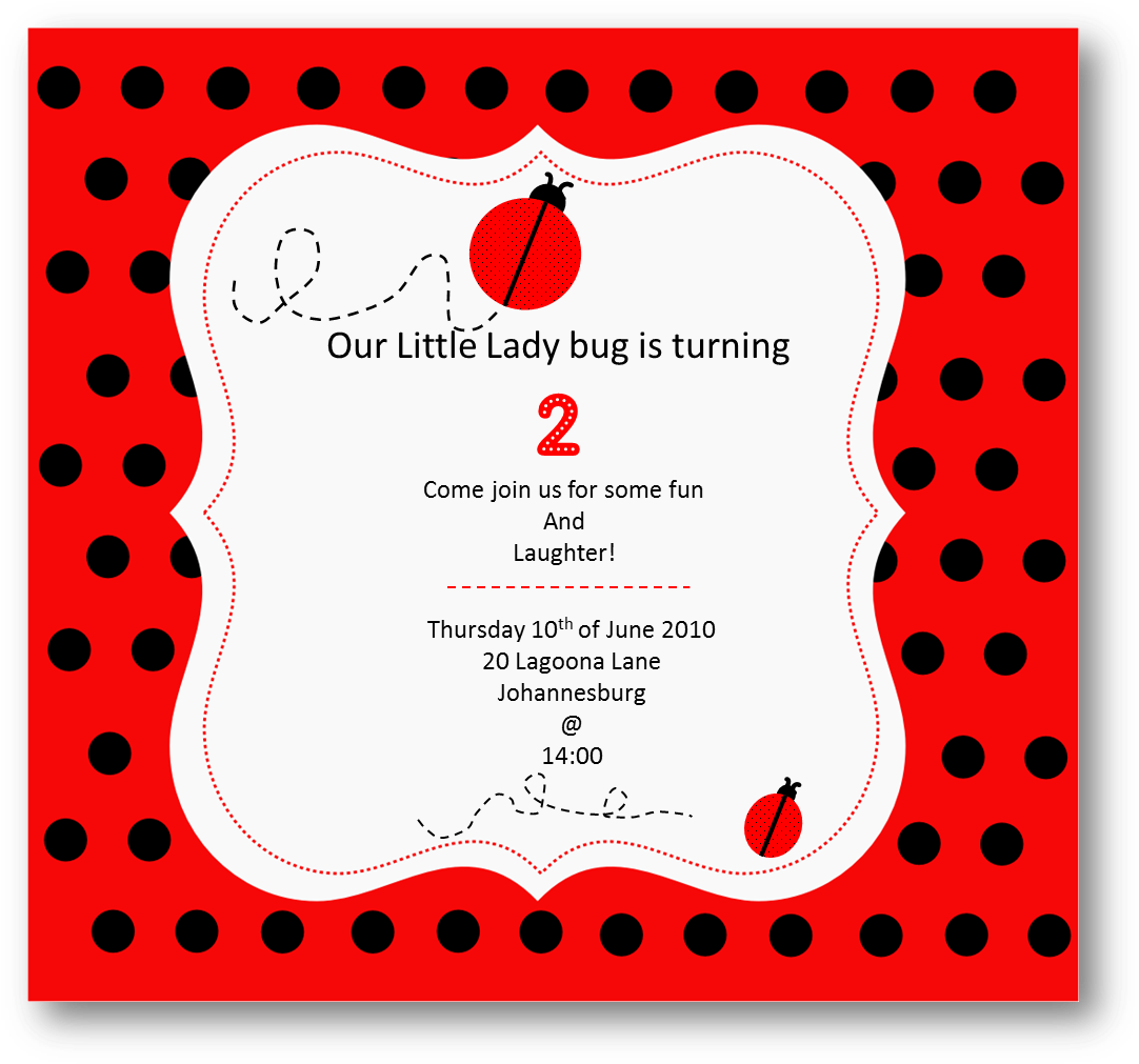 Ladybug Baby Shower Invitations - Ladybug Birthday Invitations Template (1096x1023)