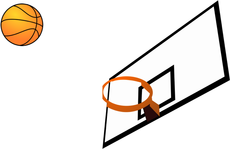 Ball And Rim - Basketball Hoop Clip Art (834x516)
