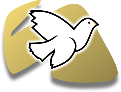 White Dove On Gold - Clip Art (400x303)