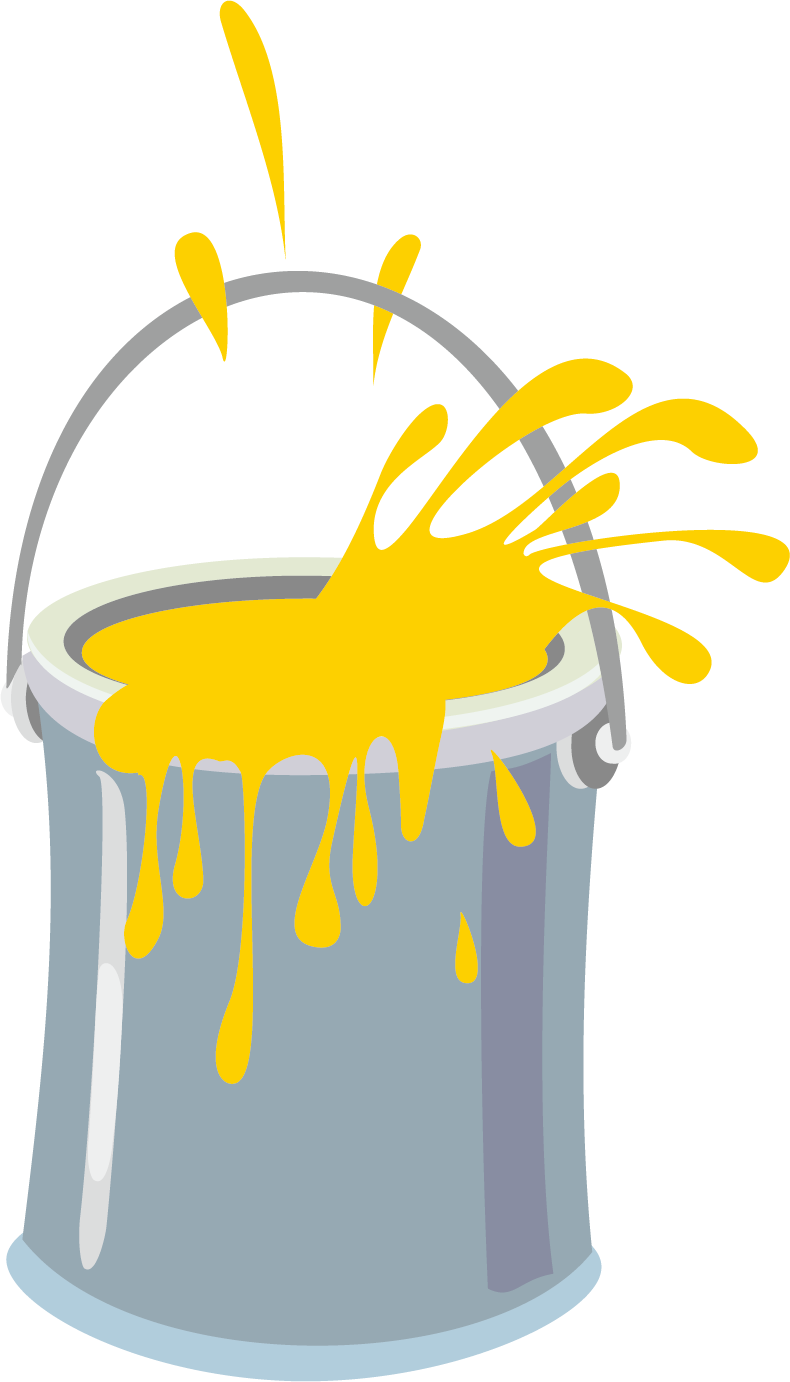 Paint Bucket Yellow Clip Art - Paint (790x1382)