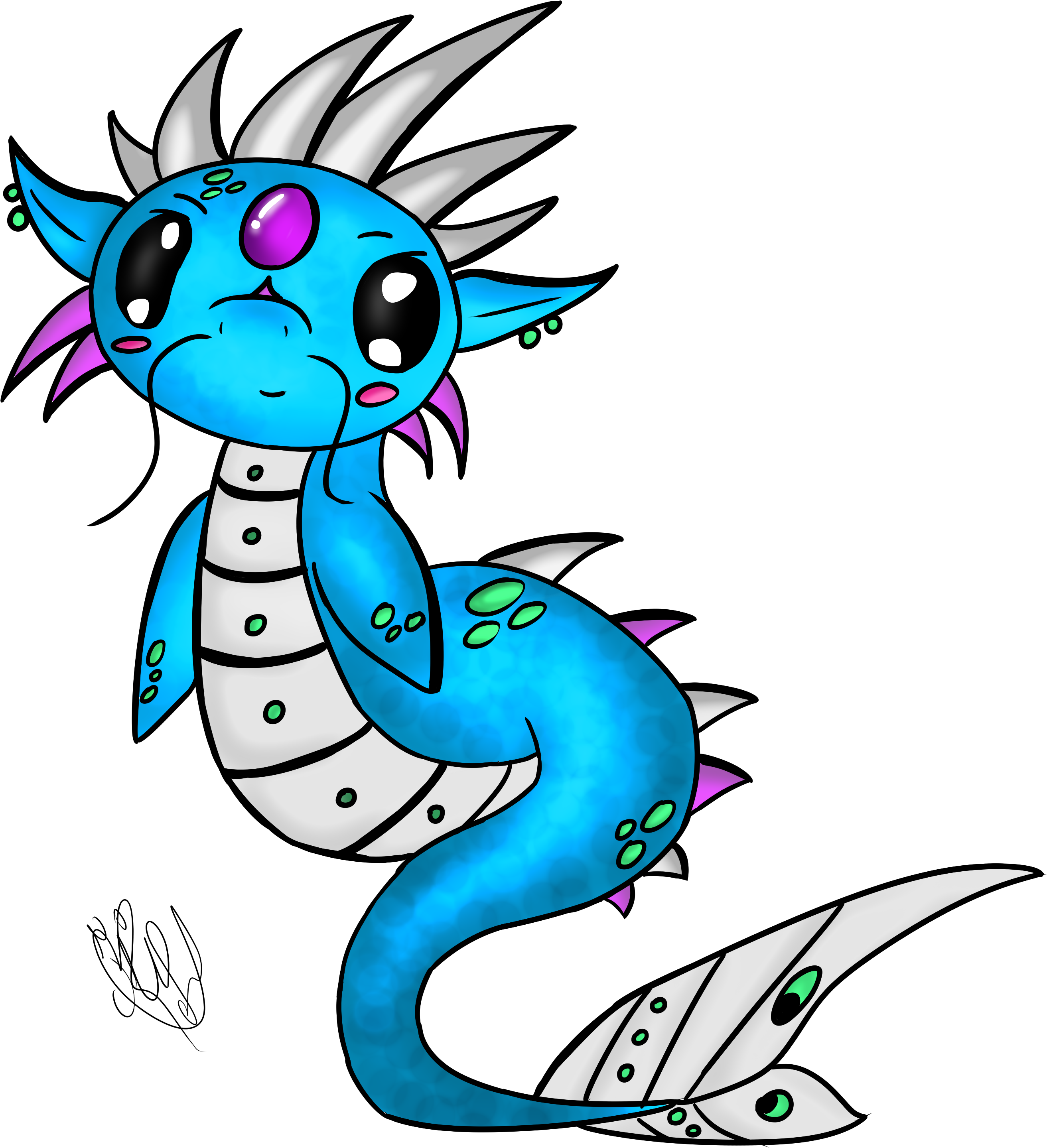 Arethusa, My Signature Water Dragon Guardian - The Elder Scrolls V: Skyrim (3600x3600)