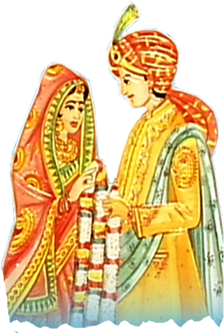Marriage Cliparts - Indian Wedding Couple Clipart Png (650x768)