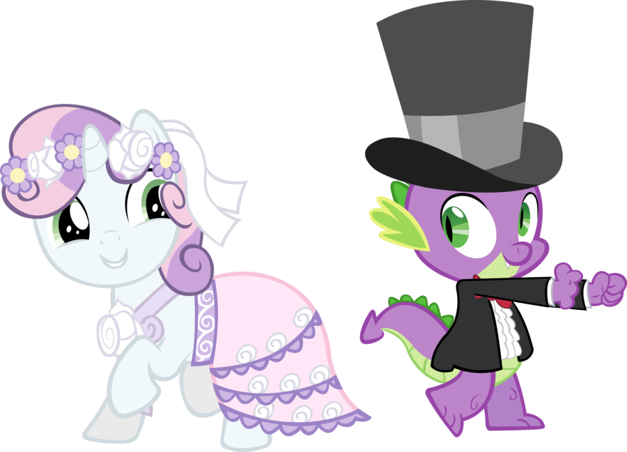 Spike And Sweety Belle By Sapoltop - Spike And Sweetie Belle Dm29 (900x649)