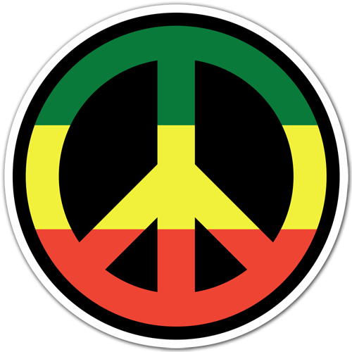 Car & Motorbike Stickers - Rasta Peace And Love (500x500)