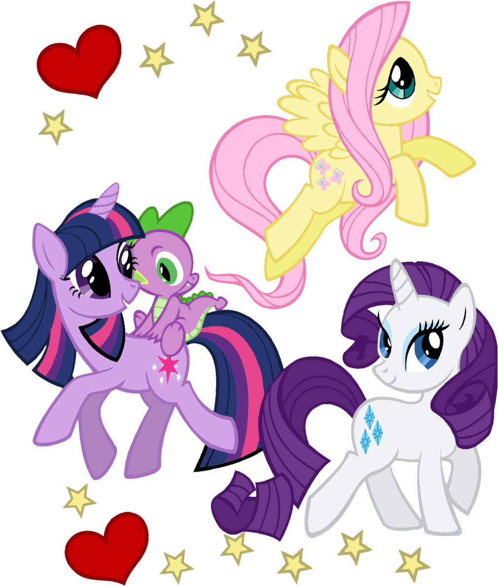 Fluttershy Twilight Rarity And Spike By Fluttershy1982 - Rarity My Little Pony (1024x1427)