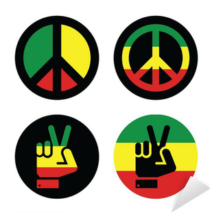 Rasta Peace, Hand Gesture Vector Icons Set Sticker - Cafepress Funky Peace Symbol Cap - Unique Baseball (400x400)