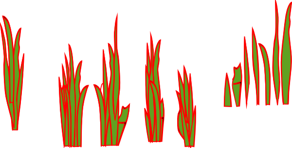 How To Set Use Green Red Grass Svg Vector - Grass Clip Art (600x304)