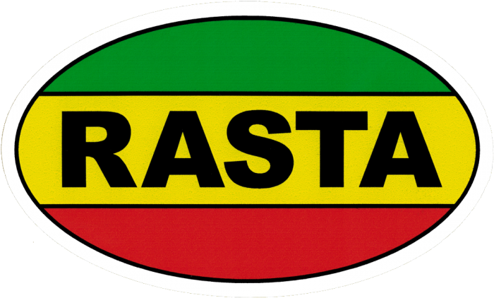 Small Bumper Sticker / Decal - Rasta Sticker (700x422)