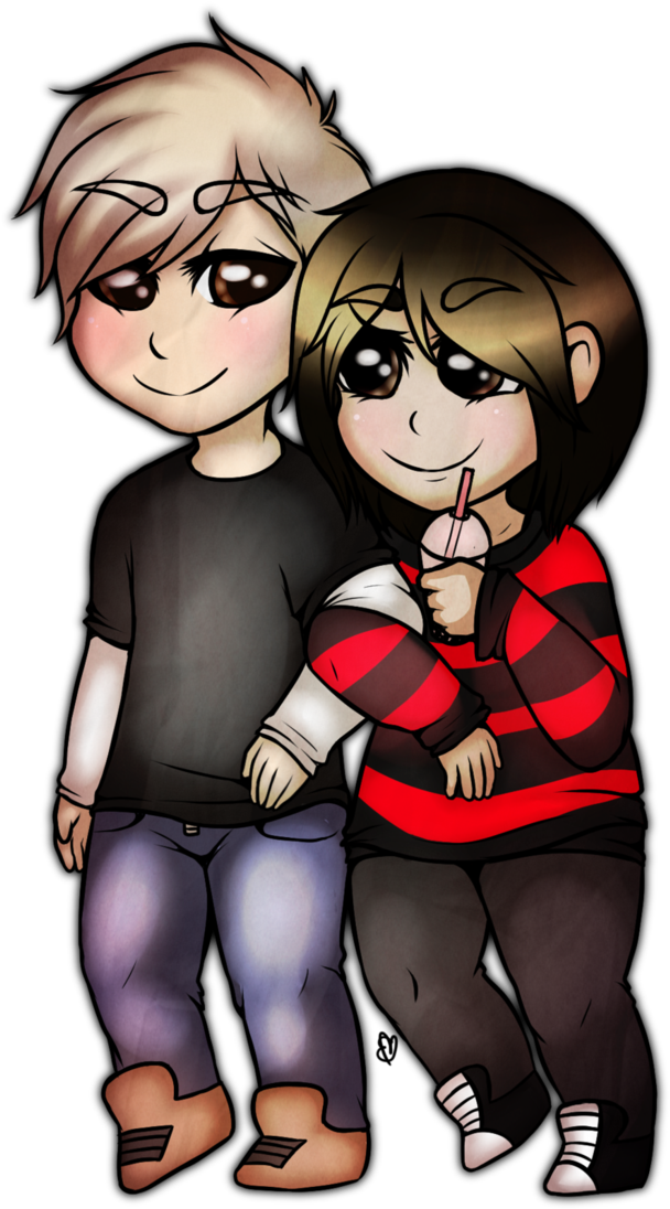 Lucy And Rap Monster Chibi By Emmyizawa - Cartoon (702x1137)